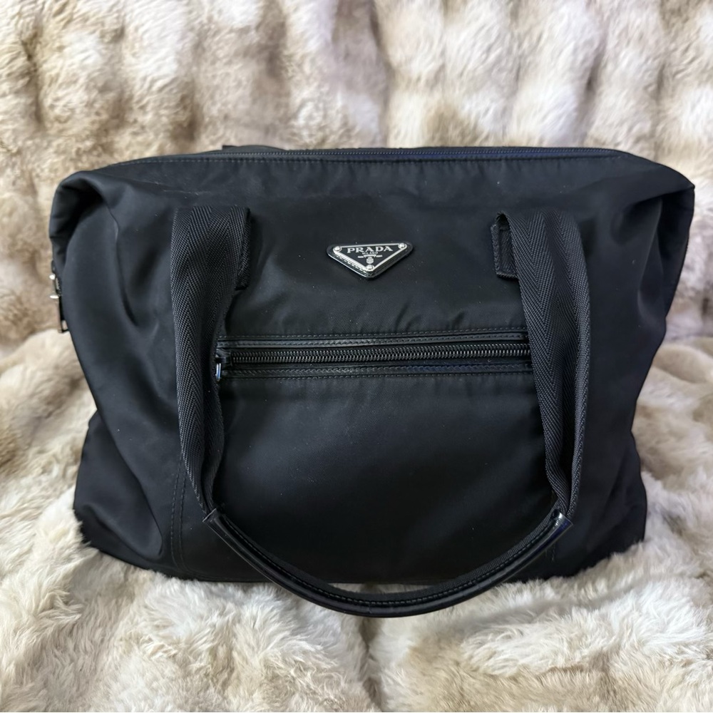 Prada Tessuto Nylon Tote Bag – Black – Authentic – Everyday Shoulder Bag